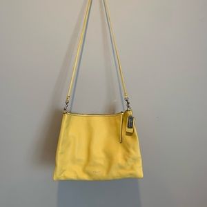 COACH banana leather pebbled shoulder bag